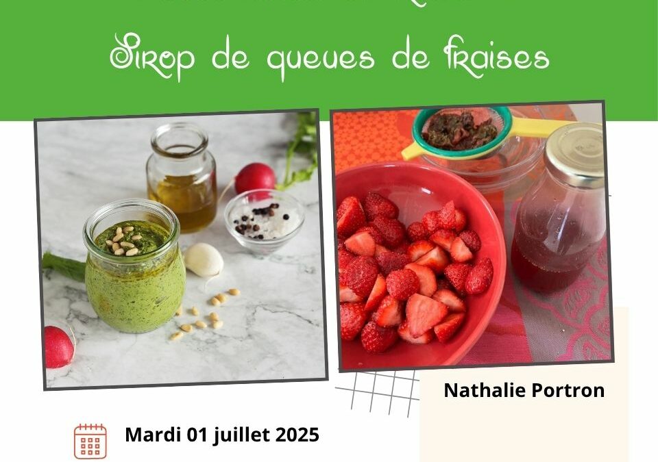 1 juillet: Atelier sirop queues de Fraise + Pesto fanes radis